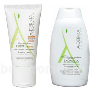      Exomega (  Huile Nettoyante Emolliente   Creme Emolliente)