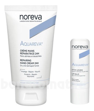  (   Aquareva 24H Repairing Hand Cream +    Aquareva Moisturising Lip Balm 4)
