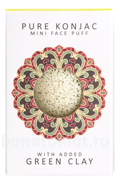 -       Pure Konjac Mini Face Puff With Added Green Clay