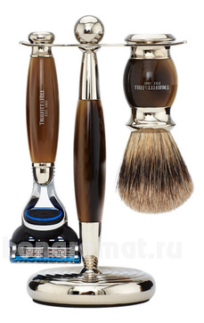  Edwardian Faux Horn: Badger Brush Fusion Razor Stand (    Fusion ) 