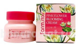        Pink Flower Blooming Cream Water Lily