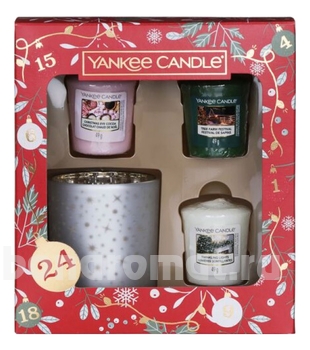  3 Votive Christmas: Countdown  ( Christmas Eve Cocoa +  Tree Farm Festival +  Twinkling Lights + )
