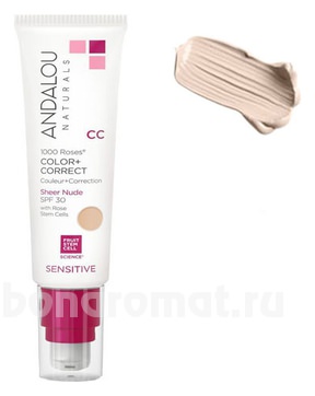  CC  Sensitive 1000 Roses Color Correct Sheer Nude SPF30 With Rose Stem Cells
