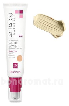  CC  Sensitive 1000 Roses Color Correct Sheer Tan SPF30 With Rose Stem Cells
