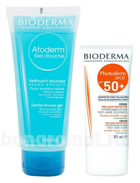    ( Photoderm Spot Cream SPF50    Atoderm Gel Douche Gentle Shower 100)