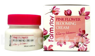        Pink Flower Blooming Cream Cherry Blossom